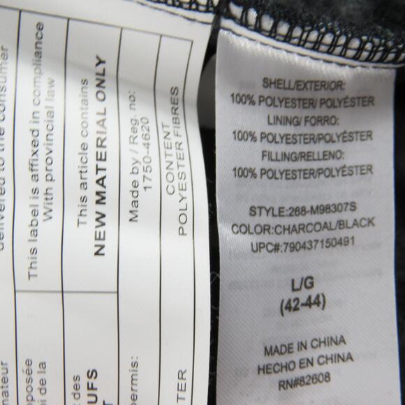 Free Country Overlay Fleece Jacket Jet Black and Charcoal Gray Men's Large - Picture 7 of 7